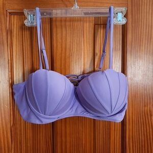 Purple Seashell Ariel Mermaid Underwire Pushup Bikini Swimtop XL